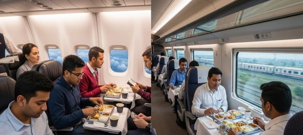 Find out here how much money you will have to pay for food such as air service on the train.