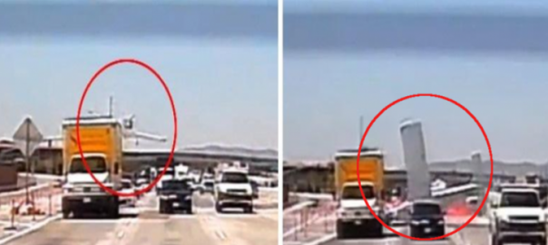 Plane crashes between moving vehicles on highway, horrifying scene caught on camera